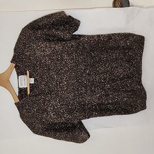 NWT Vintage 80s  Sideffects Gold and Black Metallic Sweater size‎ XL